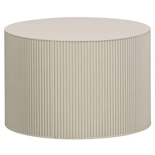 WOOOD Sanne Ronde Bijzettafel - Beige - B: 60 cm, D: 60 cm, H: 40 cm