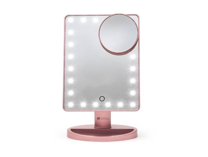 Kosmetikspiegel RIO 24 LED Touch Rosegold , rosa (rosegoldfarben), B:16,8cm H:21,8cm, Spiegel, Kosmetikspiegel