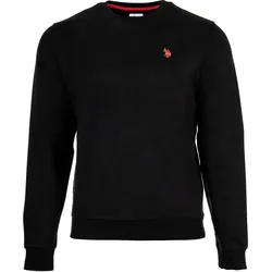 U.S. POLO ASSN. Herren Sweatshirt - Diagonal Fleece Carbon Finish, Rundhals, Baumwolle Schwarz / XL
