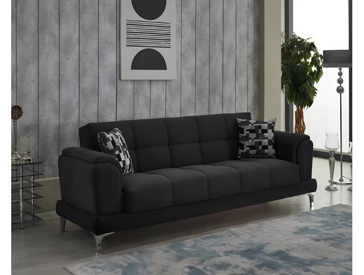 JVmoebel 3-Sitzer Schwarzes Stoffsofa mit hochwertiger Polsterung für optimalen Komfort, 1 Teile, Made in Europa