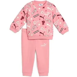 PUMA Kinder Anzug MINICATS AOP Crew Set FL INF, Größe 92 in Pink Pink