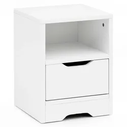 NACHTTISCH Modern Schublade Ablage Kratzfest ILM, Weiß 31x31x43 cm