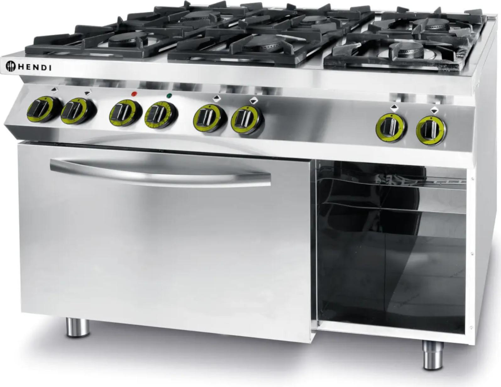 HENDI Kitchen Line Gasfornuis met combinatieoven GN1/1