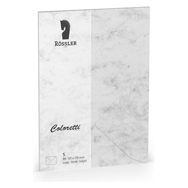 Rössler Briefhülle B6 5ST grau marmora (5x) (220720514)
