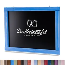 Die Kreidetafel Manufaktur Kreidetafel mit Holzrahmen / Blau 100x50cm