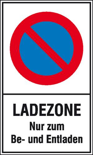 Verbotsschild Eingeschränktes Halteverbot, Ladezone Kunststoff (B x H) 250mm x 400mm 1St.