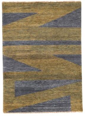 ECARPETGALLERY Hand-knotted Peshawar Ziegler Olive Wool Rug - 4'11 x 6'10