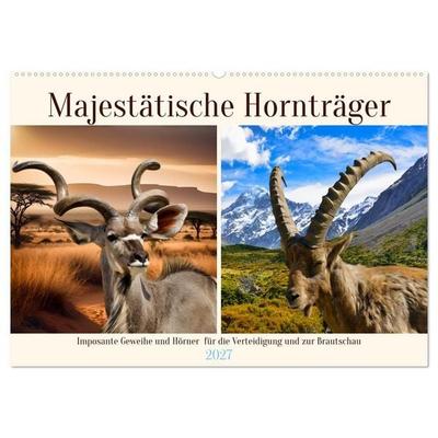 Majestätische Hornträger (Wandkalender 2027 DIN A2 quer), CALVENDO Monatskalender