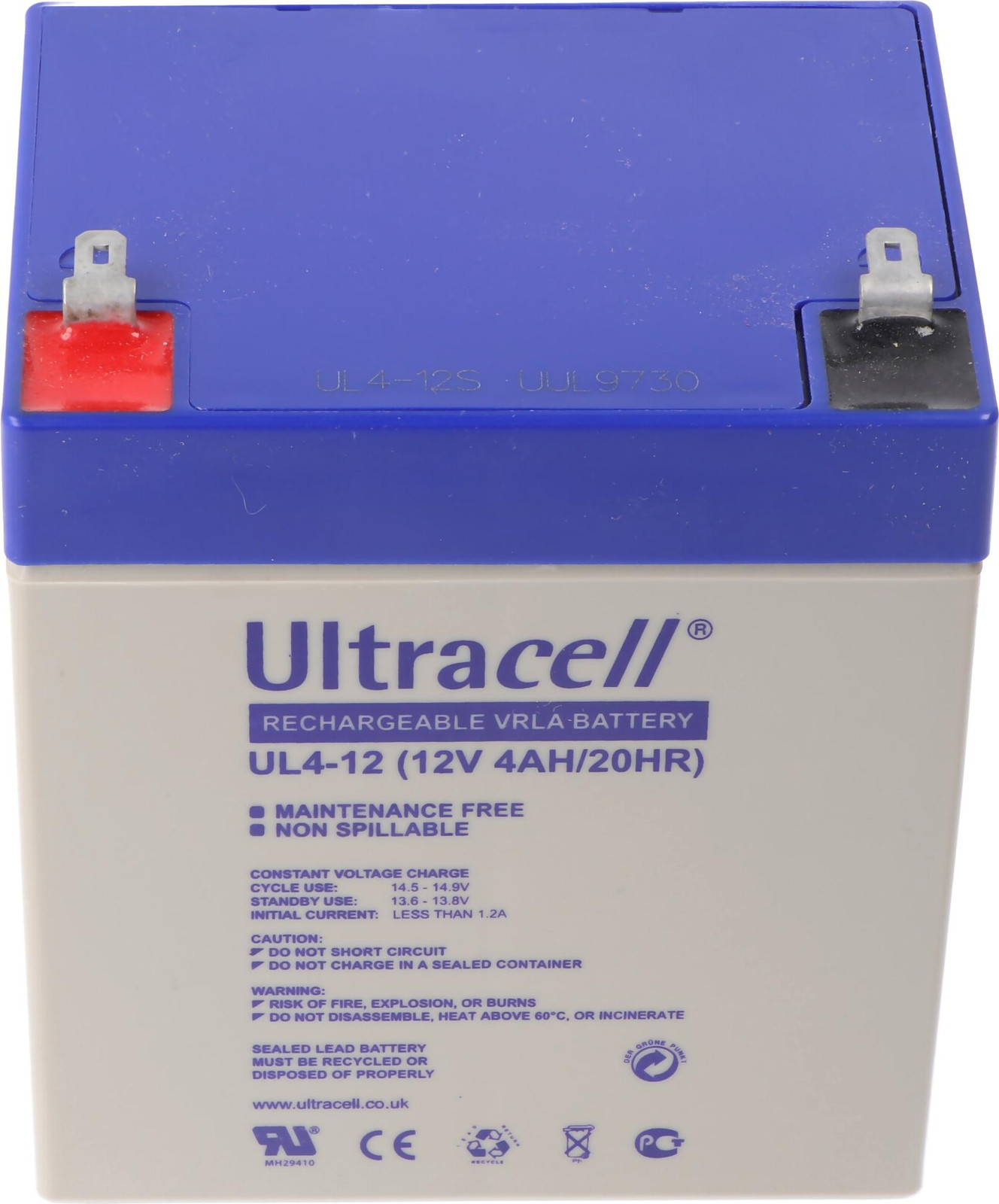 Ultracell UL4-12 AGM-loodzuuraccu, 12V, 4Ah