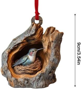 Multisell Products Hub Cute Christmas Acrylic Pendant, Animal Wildlife Ornaments, Raccoon Owl Squirrel Hedgehog Bunny Bird Decorations b