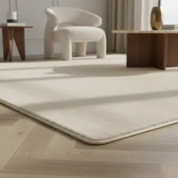 Teppich Kurzflor Waschbar ISAR in Creme, einfarbig, Ø 160 cm