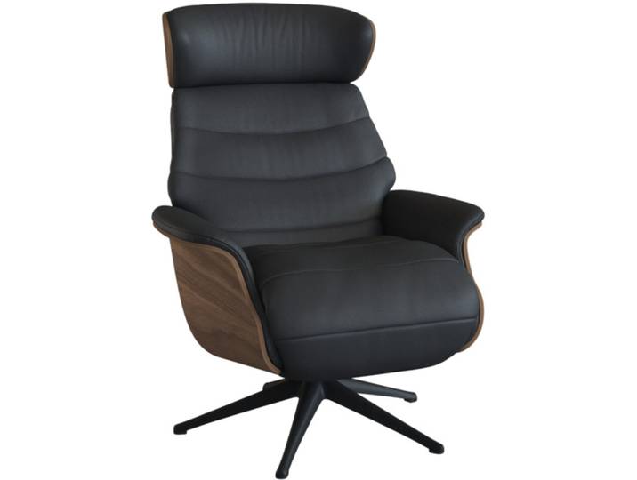 Relaxsessel Cam schwarz Leder T 88 B 83 H 113 cm - Relaxsessel