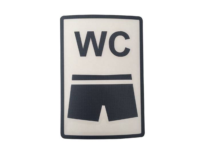WC und Badehose Symbol 8 × 13 cm