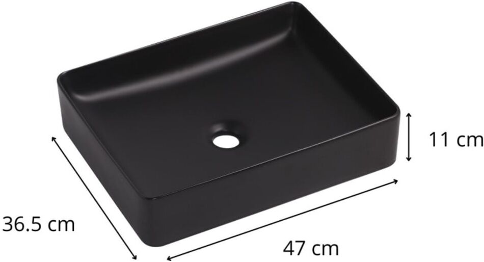 Mob In Lavabo rectangular  de cerámica blanca de 47x36cm
