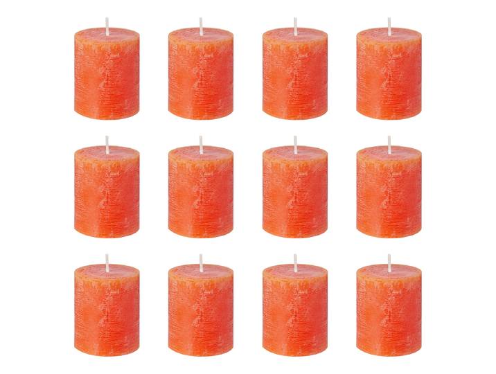 Bougies RUSTIC - lot de 12 8cm Orange
