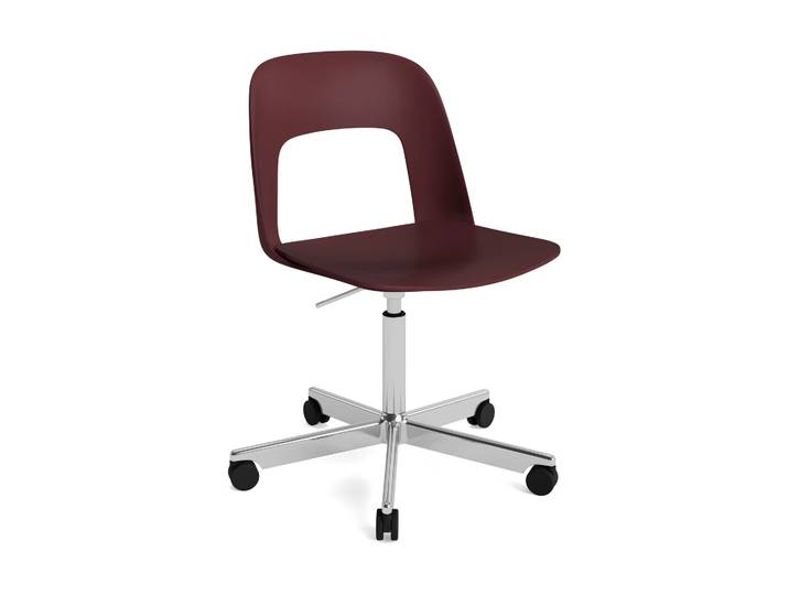 HAY Layout Chair 141 Stuhl Bordeaux-polerad aluminium