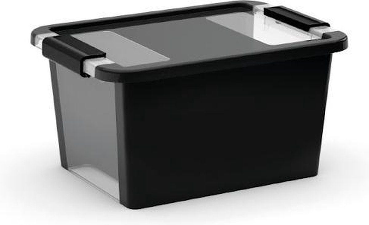 Kis Bi Box L Solid Opbergbox met deksel - Zwart - B/D/H: 55 x 35 x 28 cm