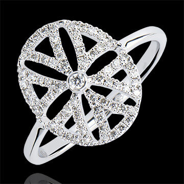 Edenly Ring Schicksal - Arabesk Variation - 18 Karat WeiÃŸgold und Diamanten