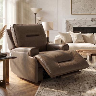 Furniture of America Premier Lyle Modern Leather Zero Gravity Power Recliner with USB Charger
