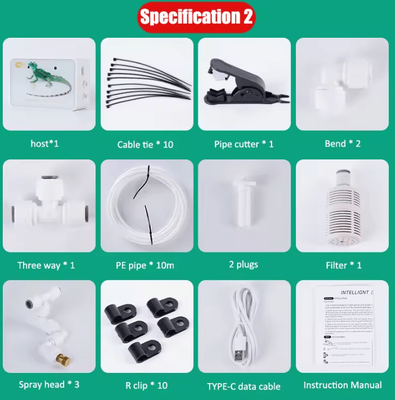 Inspire Curations WiFi Smart Reptile Fogger Automatic Mist Sprinkler System For Terrariums & Rainforest Habitats 10 M 3 Sprays