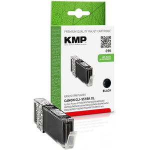 KMP kompatibel für Canon CLI-551BK XL schwarz  Druckerpatrone C90