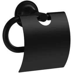 VitrA Origin Classic Papierrollenhalter mit Abdeckung Wandmontage Breite 15 cm Schwarz Matt,A4452236 A4452236
