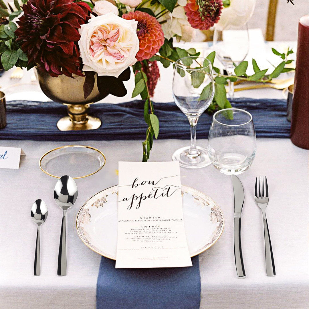 Brayden Studio Ophelia & Co. Sarrant 24 Piece Cutlery Set , Service for 6 Silver 24