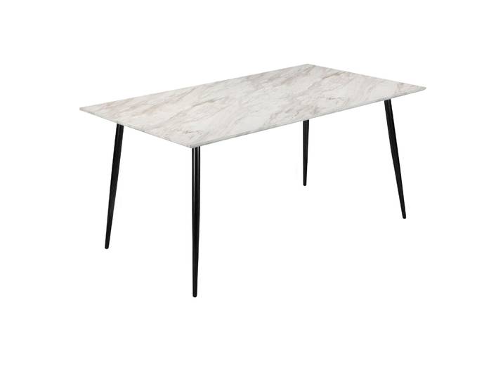 Esstisch OTTO HOME Danny , marmor, schwarz, schwarz, marmor, B:120cm H:76cm T:80cm, Tische, Esstisch, mit pulverbeschichteten Metallbeinen, Ø 38 mm'