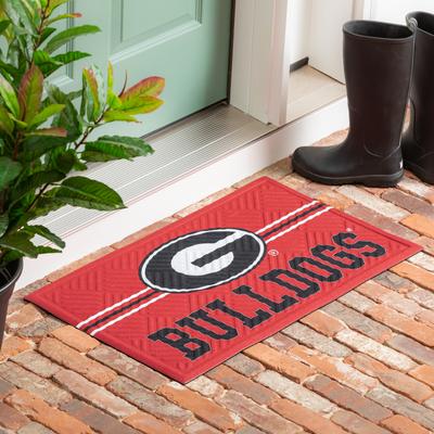Evergreen 28 in. x 16 in. Cross Hatch Embossed Door Mat, University of Georgia