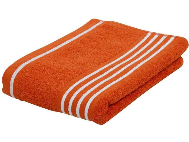 Handtücher GÖZZE Rio , orange (terrakotta), B:50cm L:100cm, Walkfrottee, Obermaterial: 100% Baumwolle, Handtücher, Handtücher, im Set, mit frischer Streifenbordüre