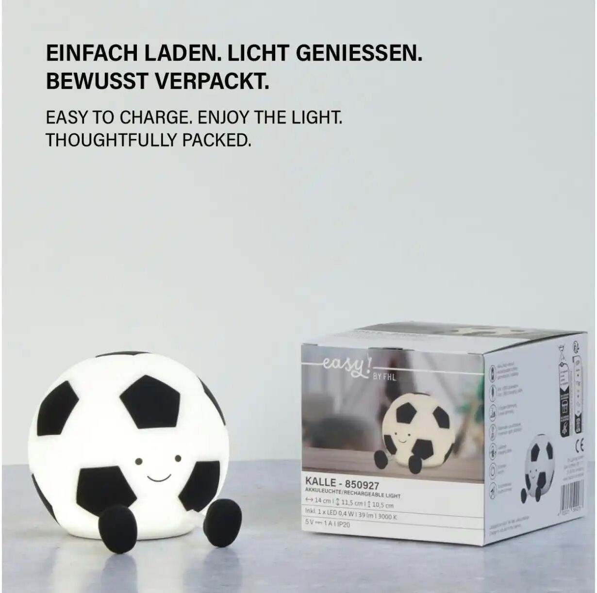Fischer-Honsel Fußball-Tischleuchte Kalle   ¦ weiß ¦ Maße (cm): B: 11,5 H: 10,5