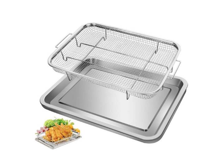 LuxusKollektion Backblech Backblech Edelstahl mit Gitter, Metall, (1-St)