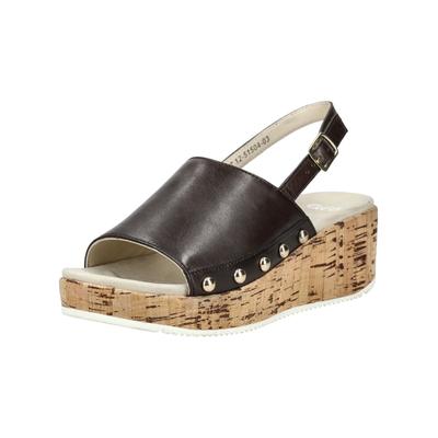 Keilsandalette ARA "Ara Sandalen Glattleder", Damen, Gr. 38, braun (mocca), Glattleder, Schuhe