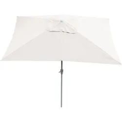 Mendler Sonnenschirm N23, Gartenschirm, 2x3m rechteckig neigbar, Polyester/Alu 4,5kg UV-Schutz 50+ ~ creme