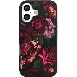 Nivocase Handyhülle für Apple iPhone 16 Hülle NIVOpure Case Schwarz Blumen Blüte Rose (Apple iPhone 16), Smartphone Hülle, Schwarz