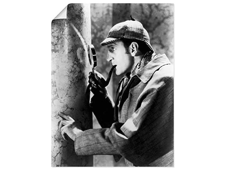 ARTLAND Wanddeko Poster & Kunstdrucke Wandposter 45 x 60 cm Schwarz Weiß Filme Kino TV BBC Detektiv Ermittler Sherlock Holmes 1939 B9SB