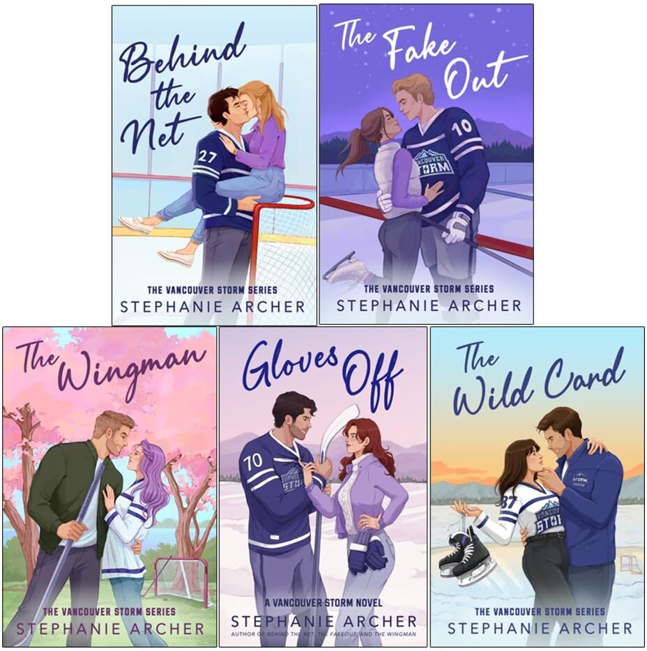 Orion Vancouver Storm Series 1-5 Books Collection Set by Stephanie Archer - Behind The Net, The Fake Out, The Wingman, Gloves Off, The Wild Card - Paperback Hockey Romance