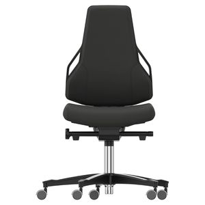 Dauphin Arbeitsstuhl Industrie Tec identity, IS 2023, schwarz, mit Rollen, Kunstlederbezug, bis 150 kg