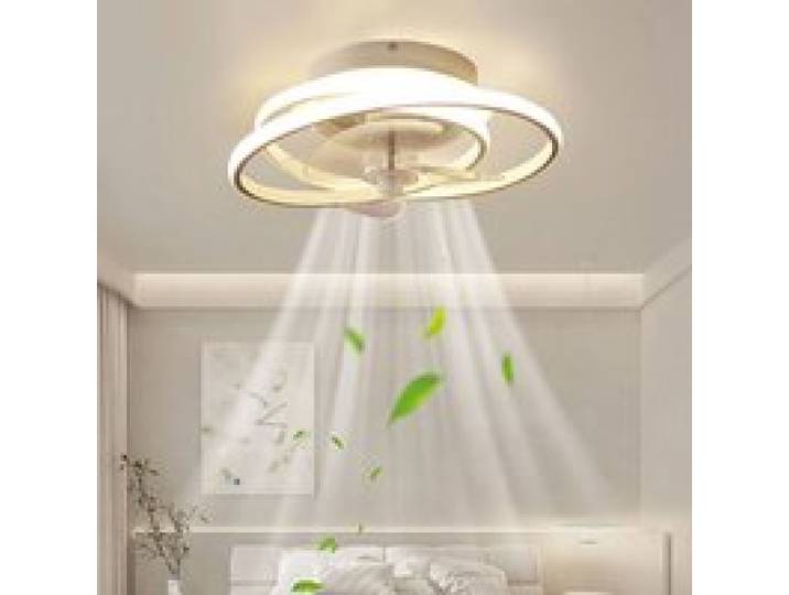 Ventilateur de Plafond 40cm avec Lumière LED Variateur Sans Palier Télécommande Moteur Silencieux à Fréquence Variable pour