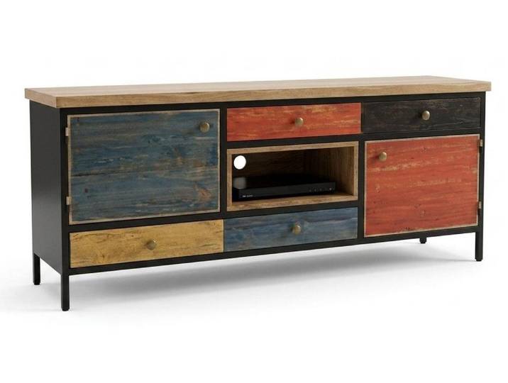 JVmoebel Sideboard TV Lowboard Holz Metall Industrial Kommode Vintage Rustikal, Made in Europa