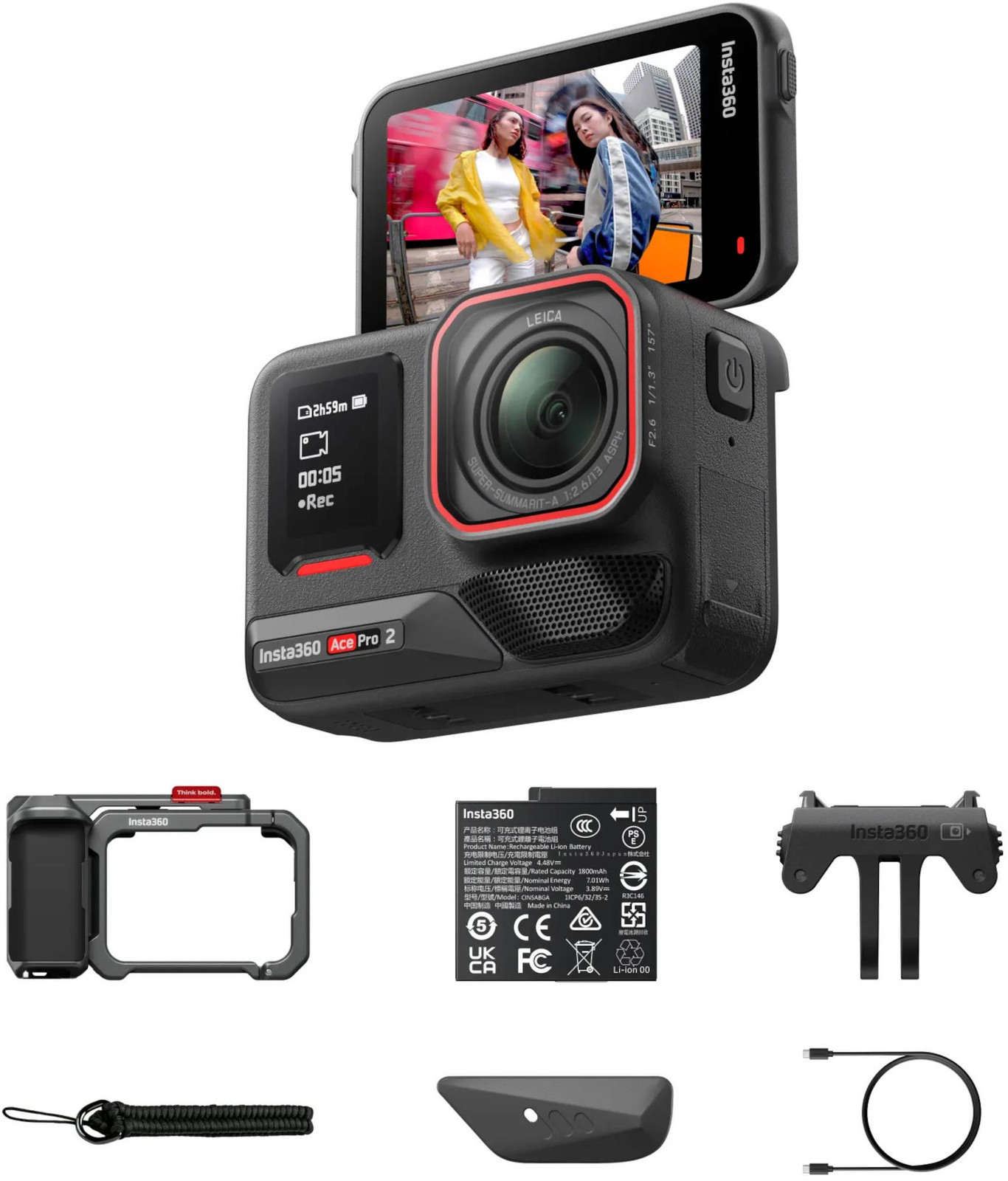 Insta360 Ace Pro Gen2 Actioncamera met 8K Ultra HD en 48 megapixels