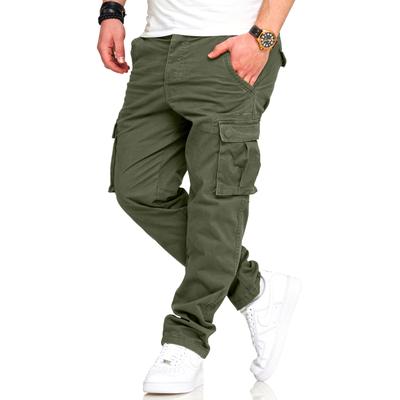 Cargohose DAILY COTTON "als Stoffhose mit Stretch", Herren, Gr. 3, Länge 32, khaki, Casual, regular fit, Hosen Cargohose, Chino Cargo Hose mit Gürtelschlaufen für Herren