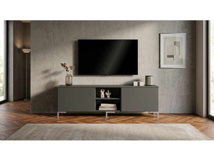 Moderner TV Schrank nach Maß MDF Lackiert Anthrazit­grau RAL&nbsp;7016