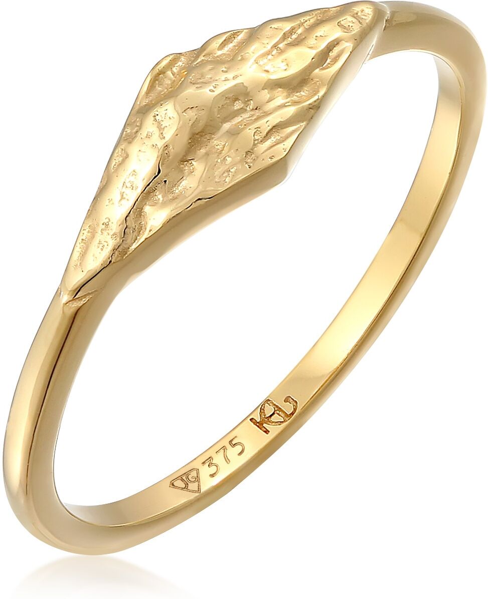 Silberring HAZE & GLORY "Ring Siegelring Marquis - Gratitude 375 Gelbgold" Gr. 54, gold, Fingerringe, Damen, 54, Gelbgold 375, Silberring
