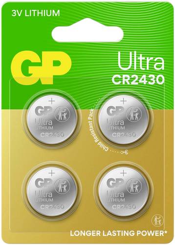 GP Knopfzelle CR2430 3V 4 St. 275 mAh Lithium Ultra