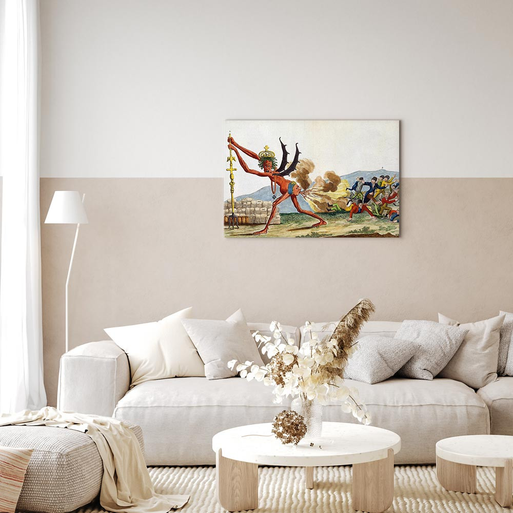 home24 Canvas afbeelding Caricature Portrait Multicolour 90 x 60 cm