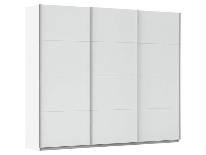 Kledingkast Kick 271 x 229 cm Alpinewit met aluminiumkleur greeplijst