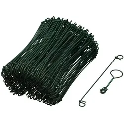Nature, Pflanzen Zubehör, NATUR Los mit 200 Schnallenbindern aus natürlich grünem plastifiziertem verzinktem Stahl (16 cm)