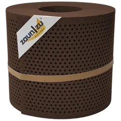 zaun zu® Sichtschutzstreifen Rille Gelocht 20 Prozent PP Streifen Braun 26m