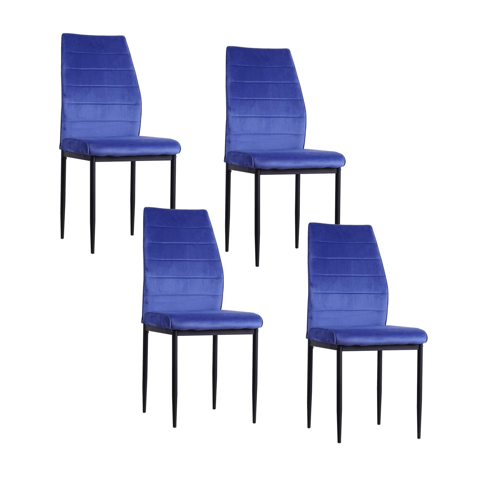 HTI-Living Esszimmerstuhl Madison Velvet 4er-Set Blau